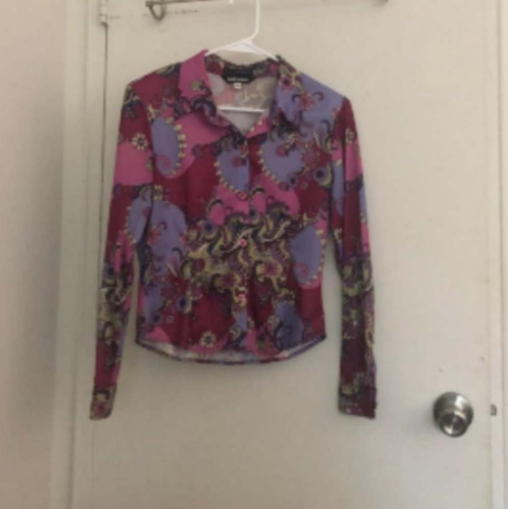 Vintage 1990s does 1970s Psychedelic Groovy Button Down Shirt